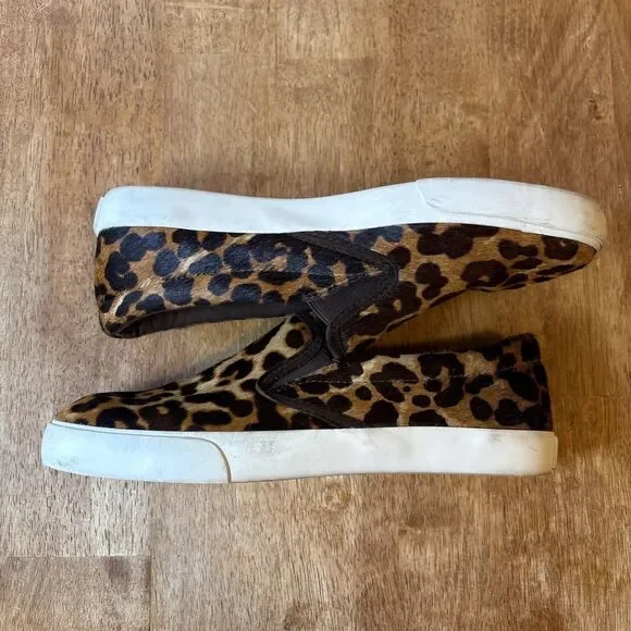 Lauren Ralph Lauren Cedar II Slip On Shoes Womens 7.5B Leopard Print Calf Hair - Picture 3 of 7